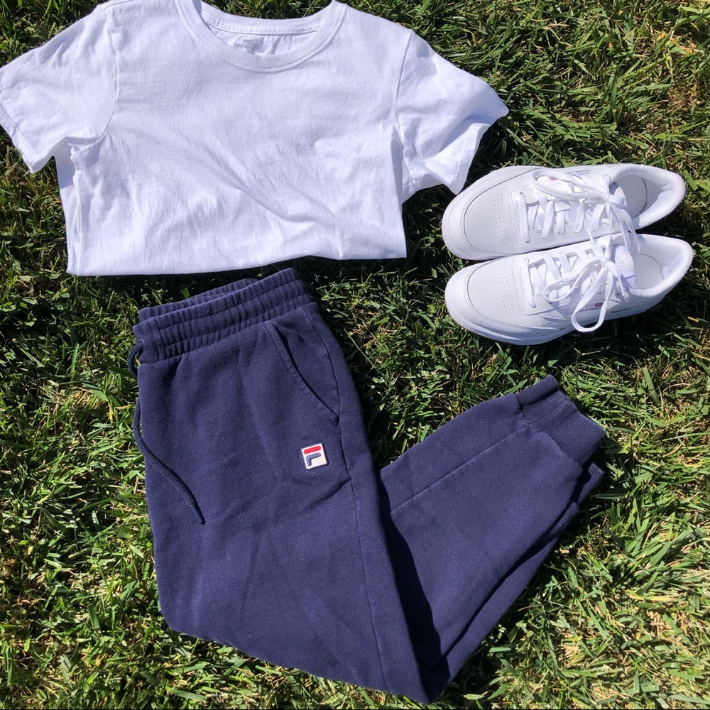 Navy Blue Fila Joggers